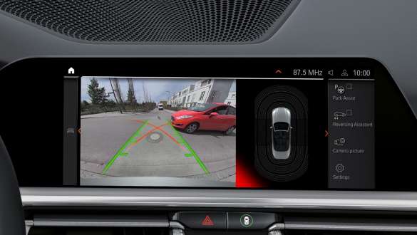 Assistente de estacionamento Plus do BMW Série 4 Cabrio, G23 Assistente de estacionamento Plus do BMW Série 4 Cabrio, G23, 2020, visor de controlos, interior