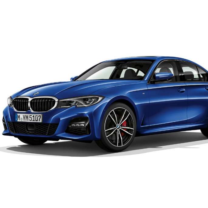 BMW Série 3 Sedã M Sport. Imagem fixa lateral do BMW Série 3 Sedã na versão M Sport.