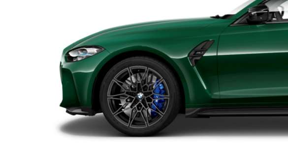 Jantes de liga leve BMW 825 M de 19"/20", forjadas, em cinza Orbit mate, BMW M3 Competition Berlina, G80, 2020 BMW M3 Competition Berlina, G80, 2020, jantes de liga leve BMW 825 M de 19"/20", forjadas, em cinza Orbit mate, grande plano das jantes