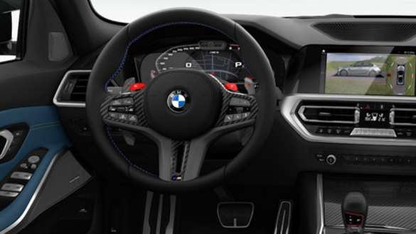 Volante M em pele, BMW M3 Competition Berlina, G80, 2020 BMW M3 Competition Berlina, G80, 2020, volante M em pele, interior do cockpit