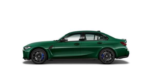 Design lateral, BMW M3 Competition Berlina,, cor exterior branco Frozen Brilliant metalizada, G80, 2020 BMW M3 Competition Berlina, G80, 2020, cor exterior branco Frozen Brilliant metalizada, vista lateral de perfil