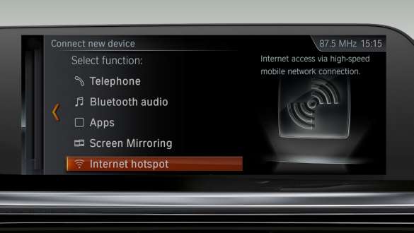 Ponto de WiFi do BMW Z4 Roadster Vista da cabine do BMW Z4 Roadster