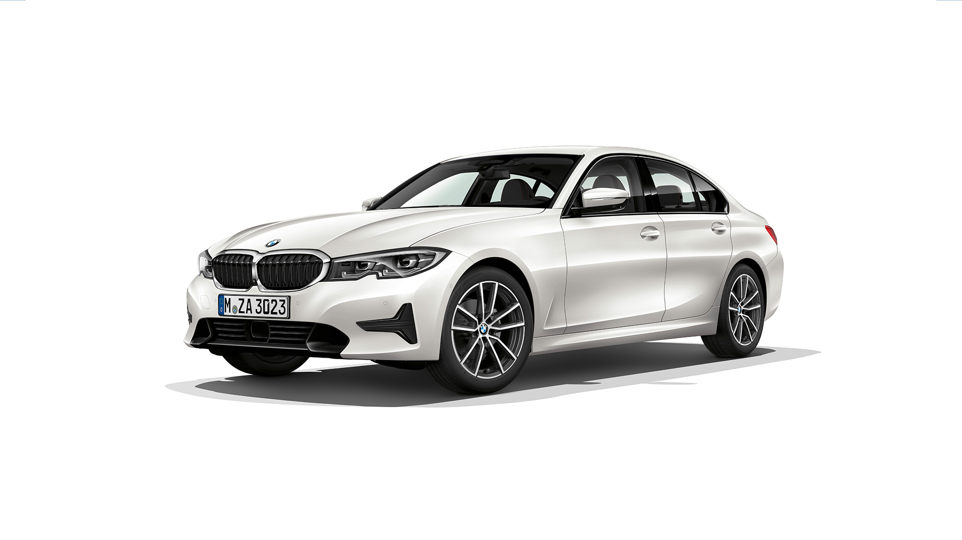 BMW Série 3 Sedã, Modelo Sport Line. Imagem fixa lateral do BMW Série 3 Sport.