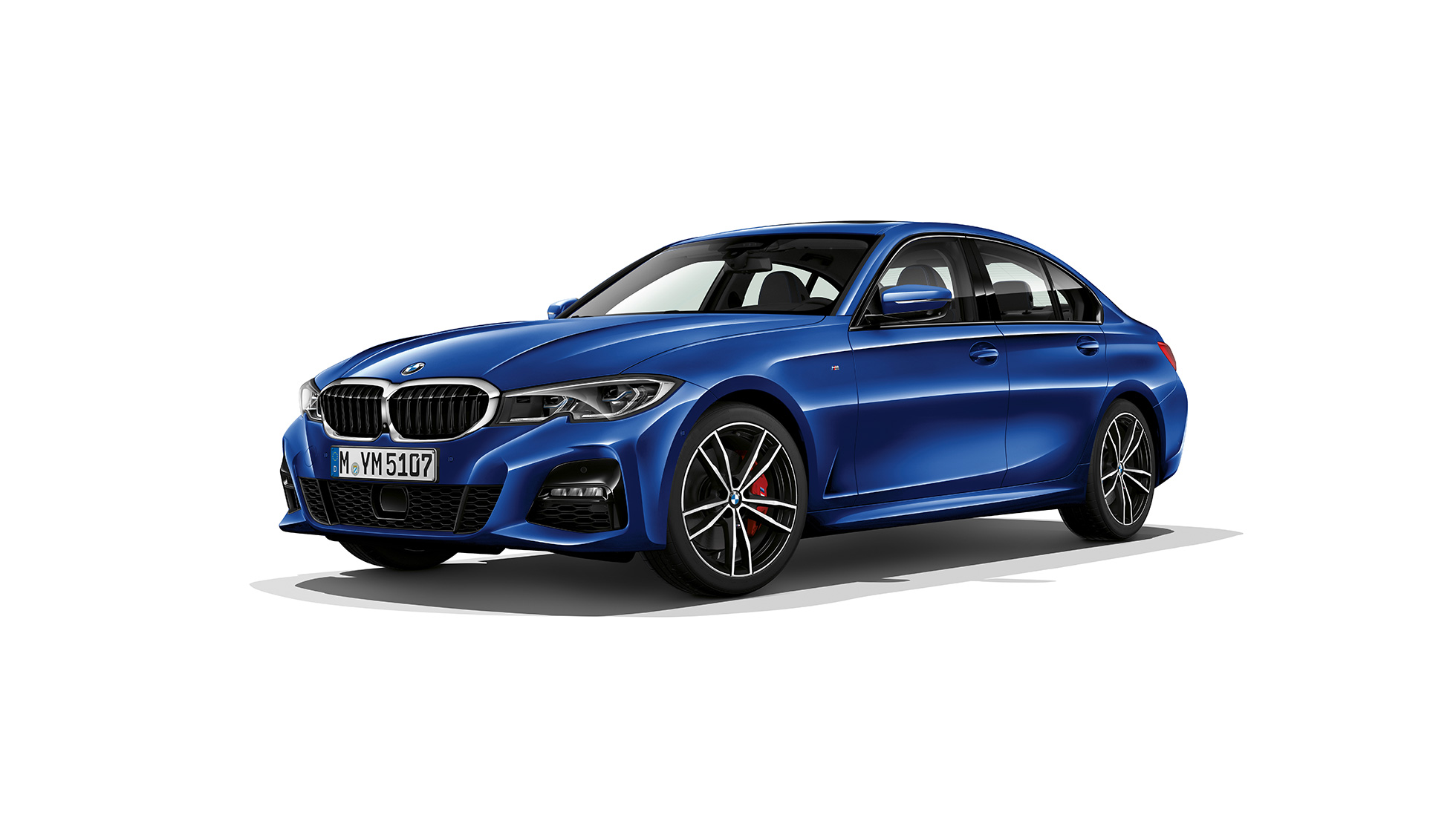 BMW Série 3 Sedã M Sport. Imagem fixa lateral do BMW Série 3 Sedã na versão M Sport.