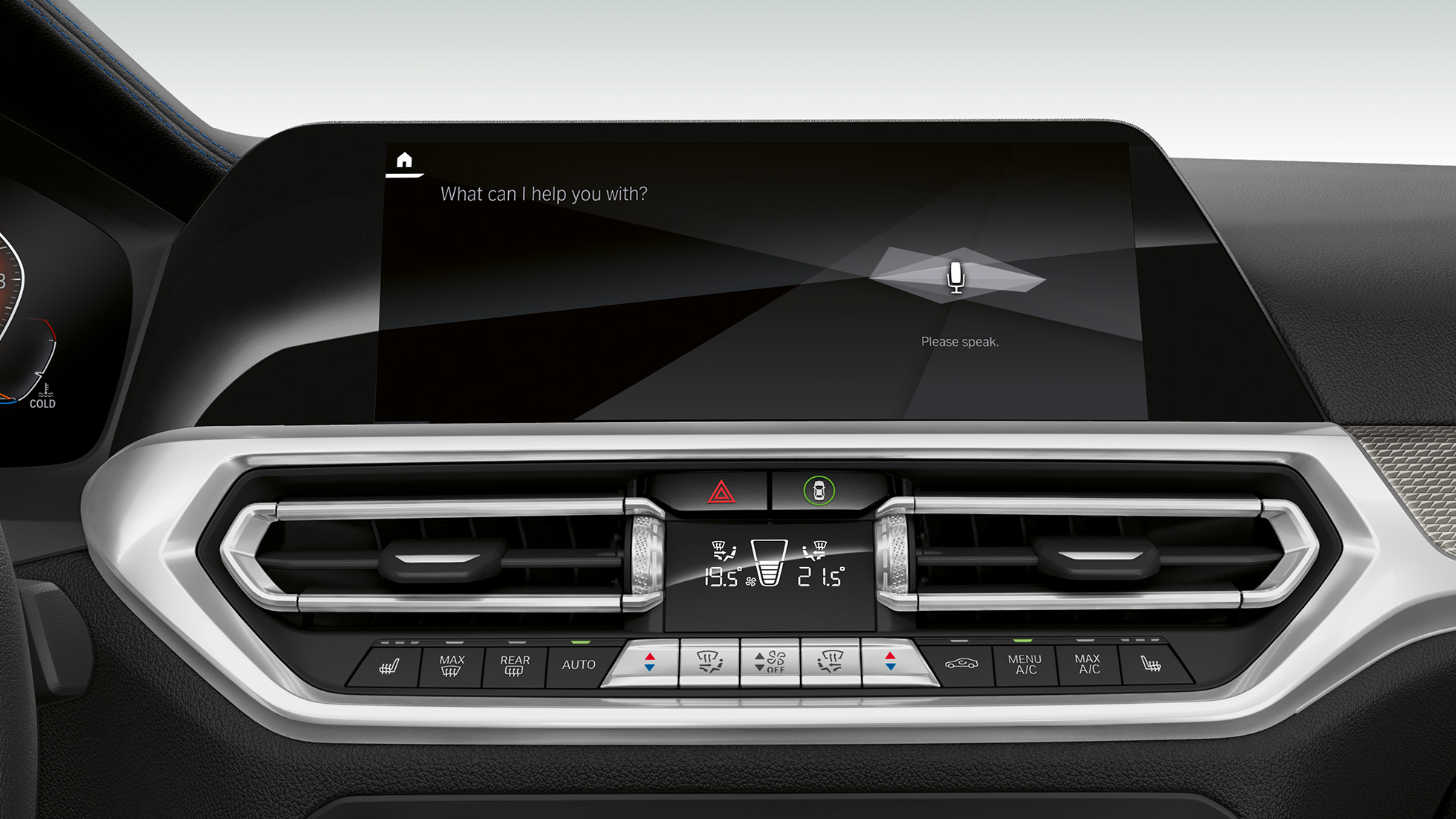 BMW Série 3 Sedan, IPA: Imagem ampliada da cabine com o IPA do BMW Série 3 Sedan.