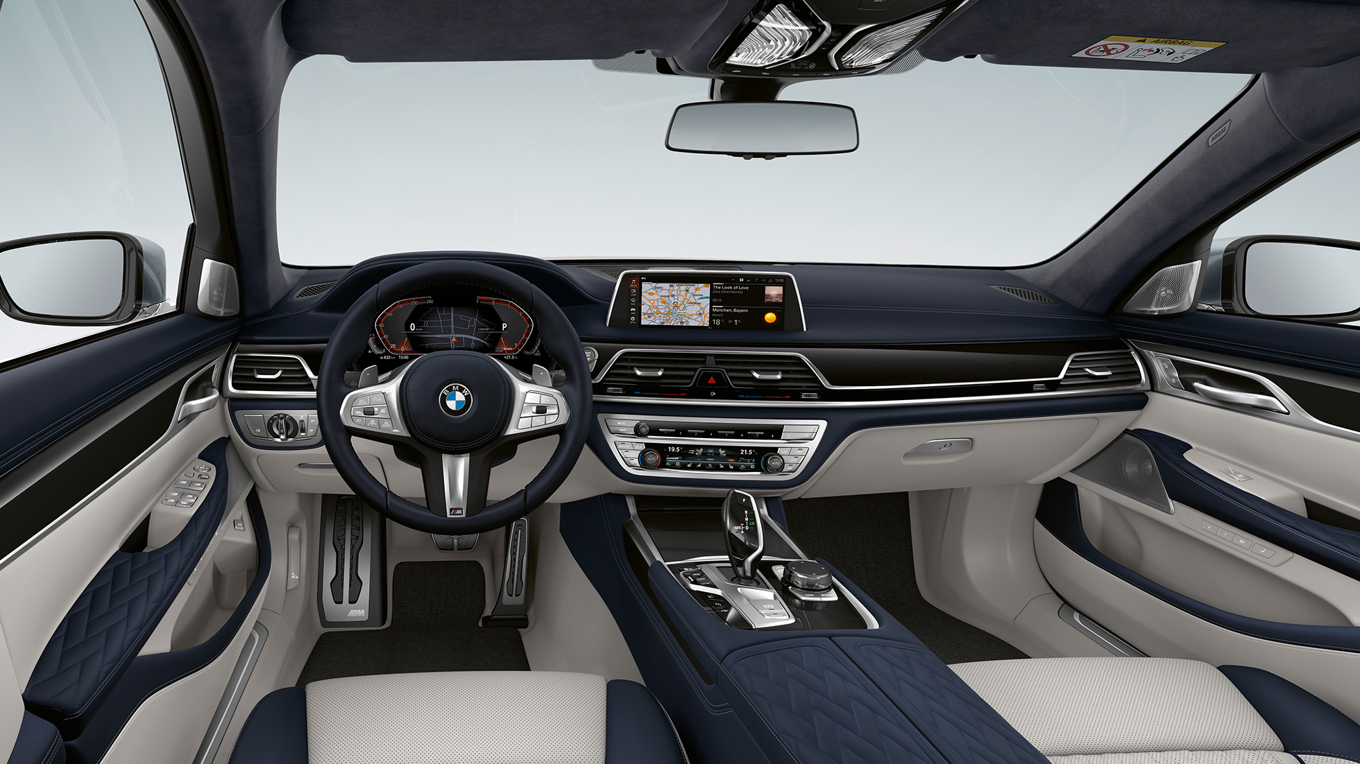Interior do BMW Série 7 Sedan com pacote M Sport Interior do BMW Série 7 Sedan com pacote M Sport