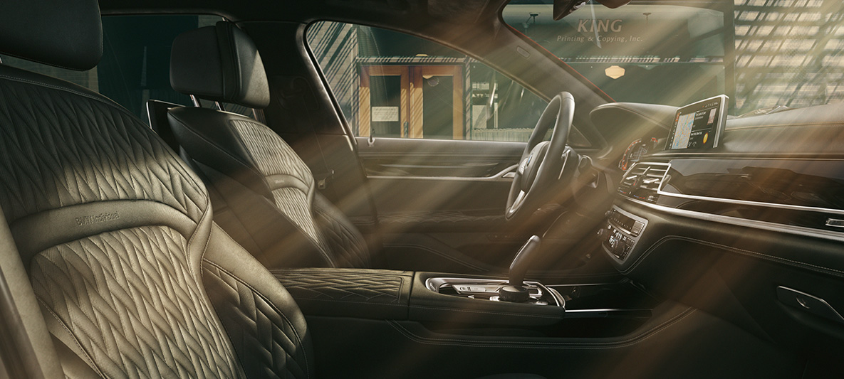 Interior de alta qualidade do BMW Série 7 Sedan Individual Interior de alta qualidade do BMW Série 7 Sedan Individual, na tonalidade black