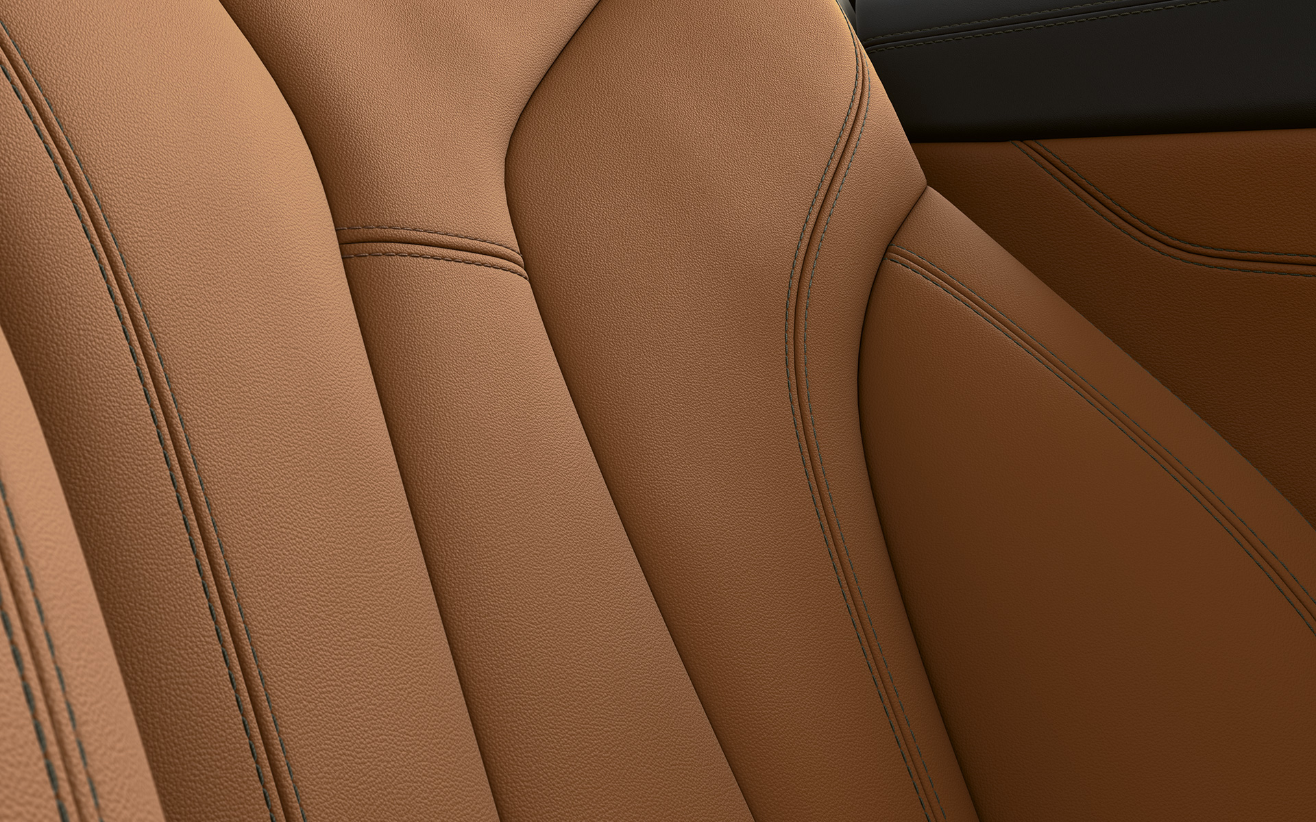 Estofamento do BMW Série 8 Coupé Foto em closeup do estofamento e costuras do BMW Série 8 Coupé.