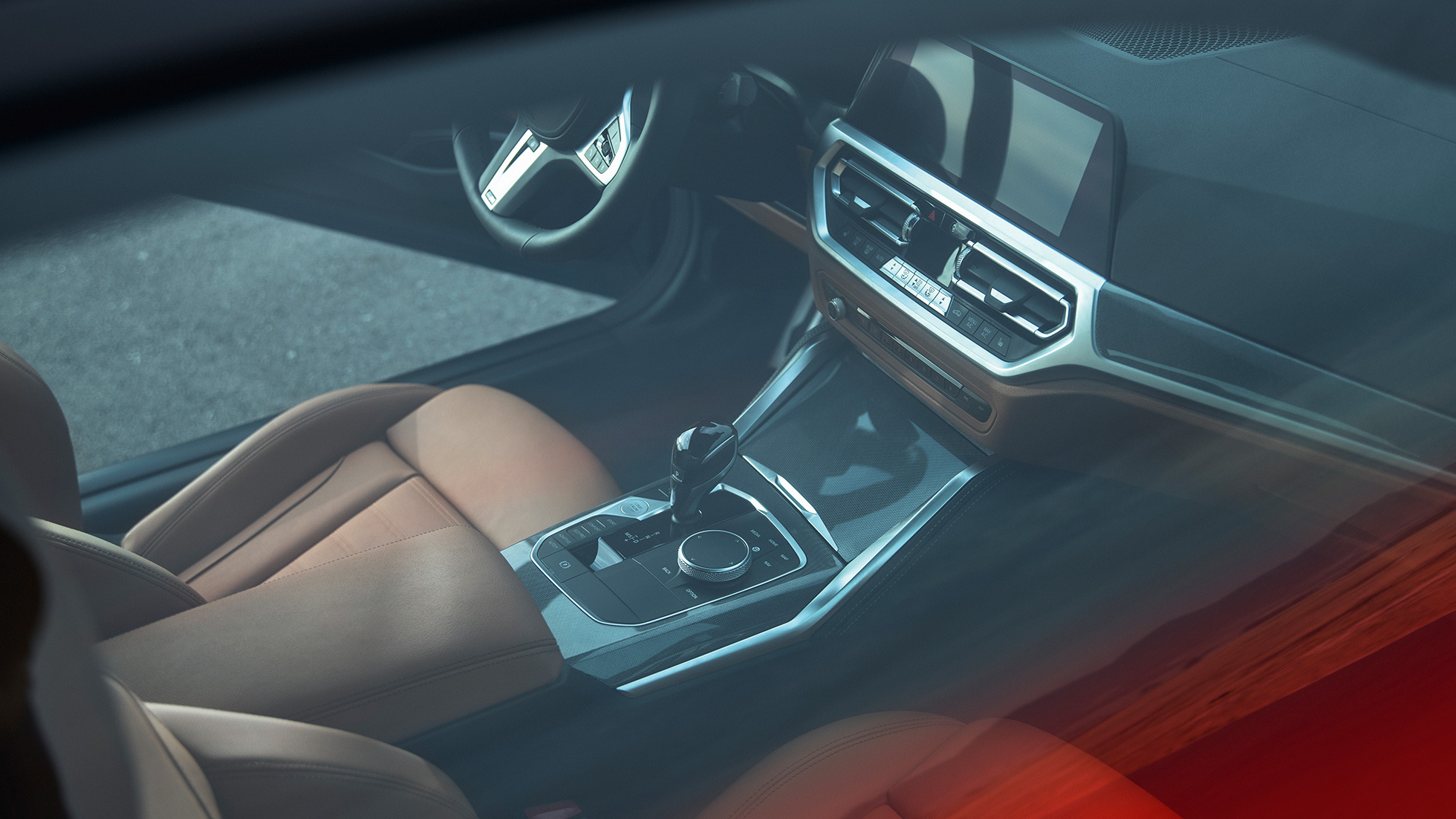 Cockpit do BMW M440i xDrive Coupé, G22, 2020 Cockpit no interior do BMW M440i xDrive Coupé, com exterior na tonalidade Arctic Race Blue metálico, G22, 2020