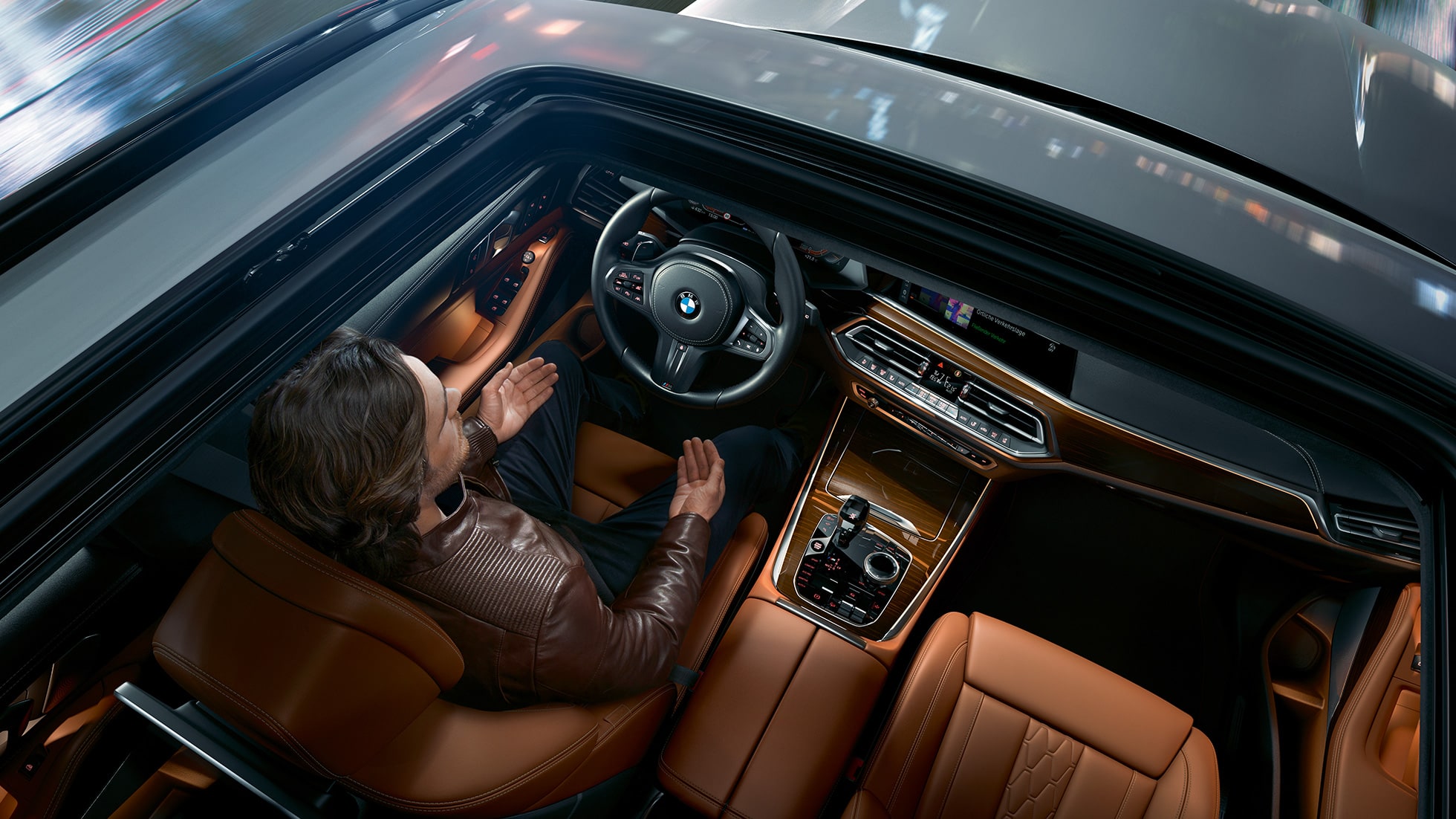 Teto panorâmico de vidro do BMW X5 Teto panorâmico de vidro do BMW X5 G05 2018 em branco mineral metálico