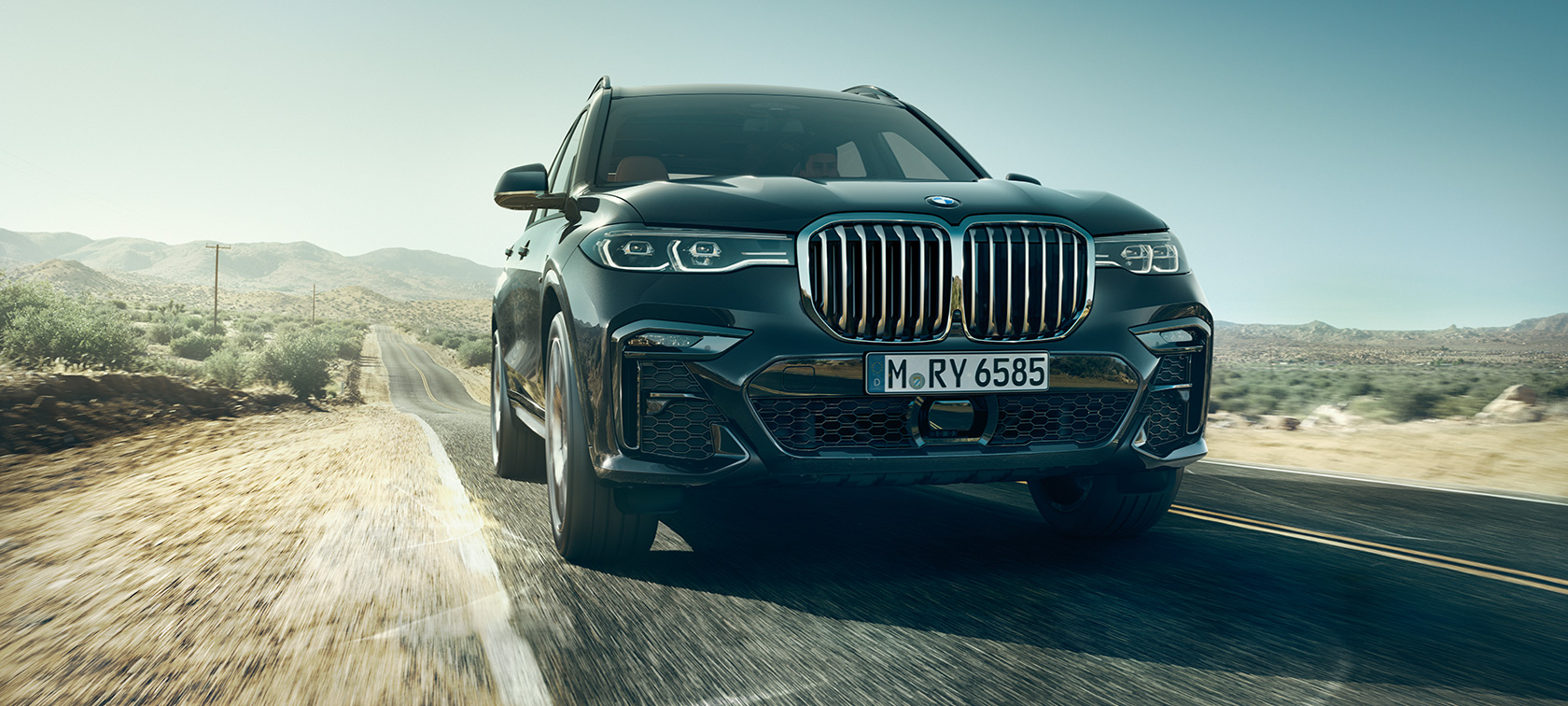 O BMW X7, vista frontal O BMW X7 em vista frontal