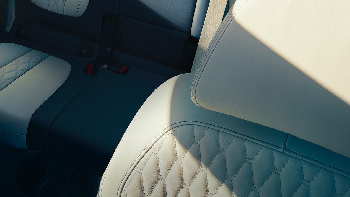 Design em couro do BMW X7 Foto em closeup do design em couro 'Merino'