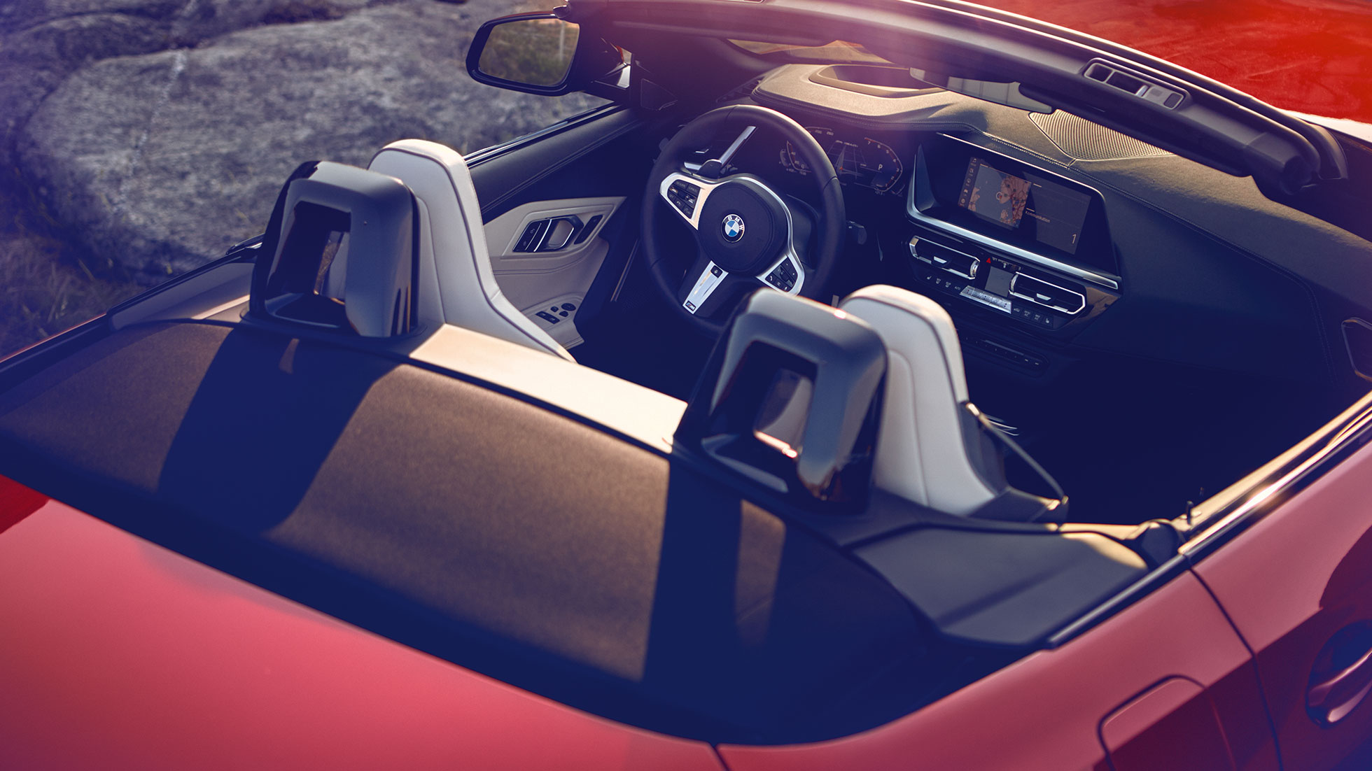 Bancos dianteiros do BMW Z4 Roadster Vista dos bancos dianteiros do BMW Z4 Roadster