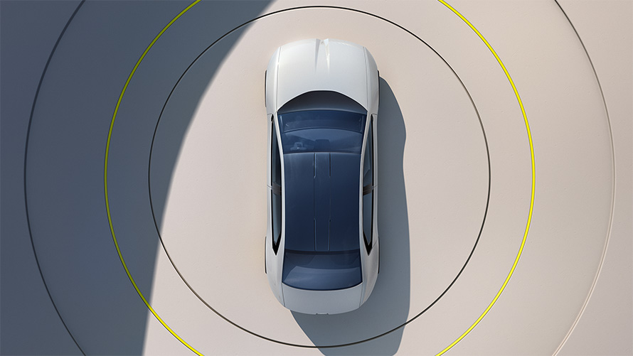 BMW i Vision Dee, o Veículo Visionário, Vista superior do veículo, mostrando o design do exterior.