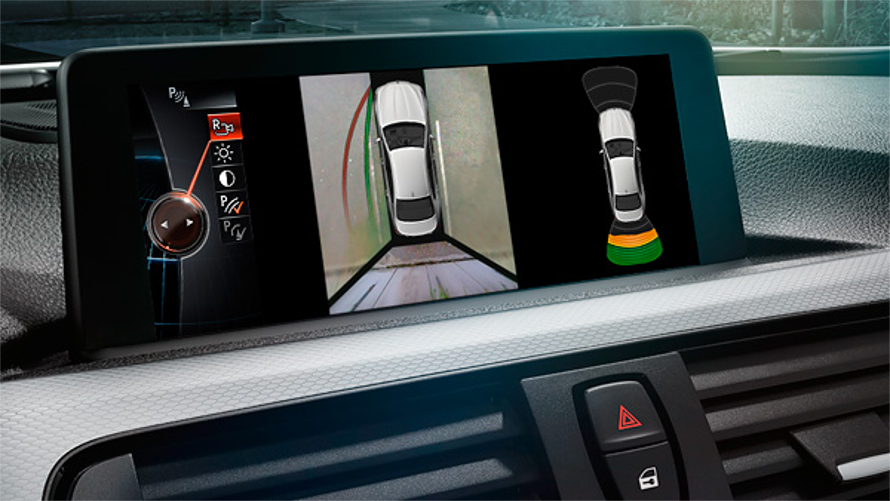 Assistente de estacionamento aberto no sistema de entretenimento ConnectedDrive Assistente de estacionamento aberto no sistema de entretenimento ConnectedDrive