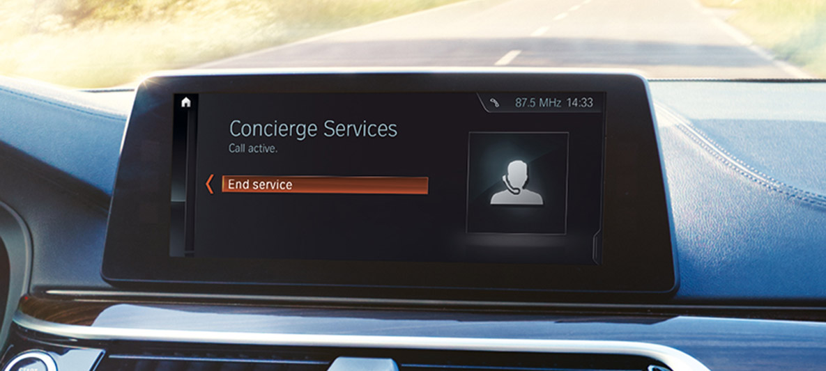 Serviços de Concierge aberto no sistema de entretenimento BMW ConnectedDrive Serviços de Concierge aberto no sistema de entretenimento BMW ConnectedDrive