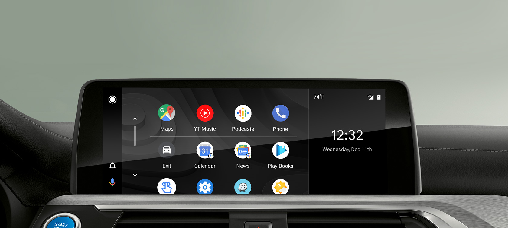 Android AutoTM no BMW Curved Display O Android AutoTM no BMW Curved Display, no veículo com BMW ConnectedDrive