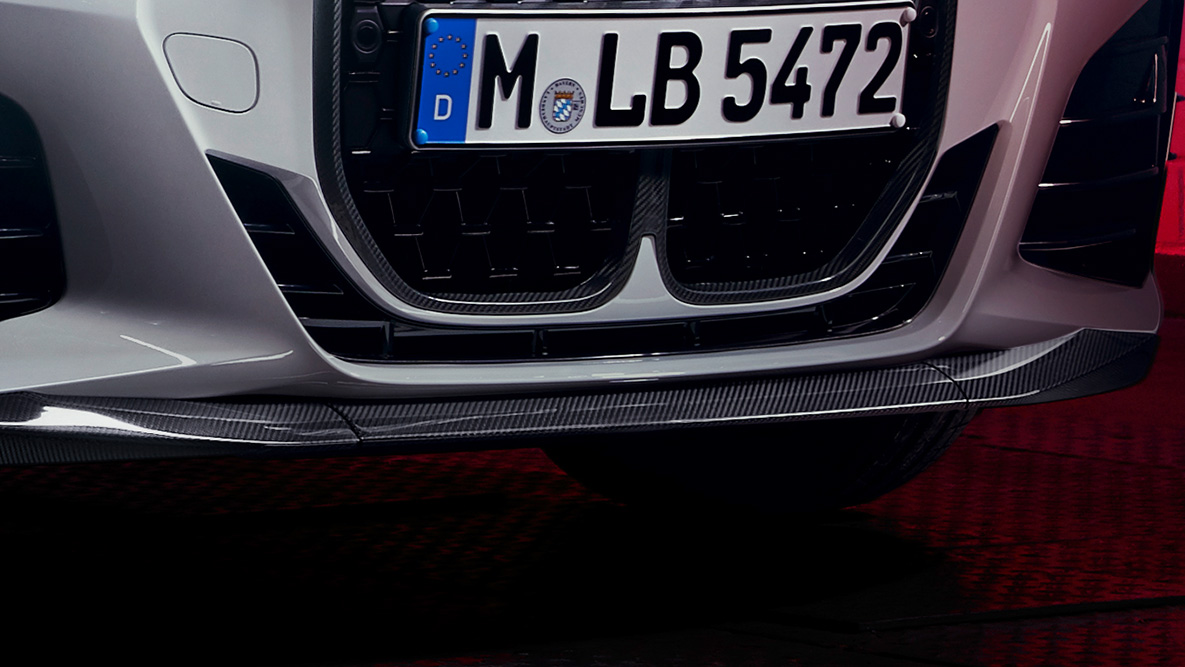 Splitter dianteiro BMW M Performance em fibra de carbono, BMW Série 4 Coupé, G22 Splitter dianteiro BMW M Performance em fibra de carbono, BMW Série 4 Coupé, G22, imagem detalhada