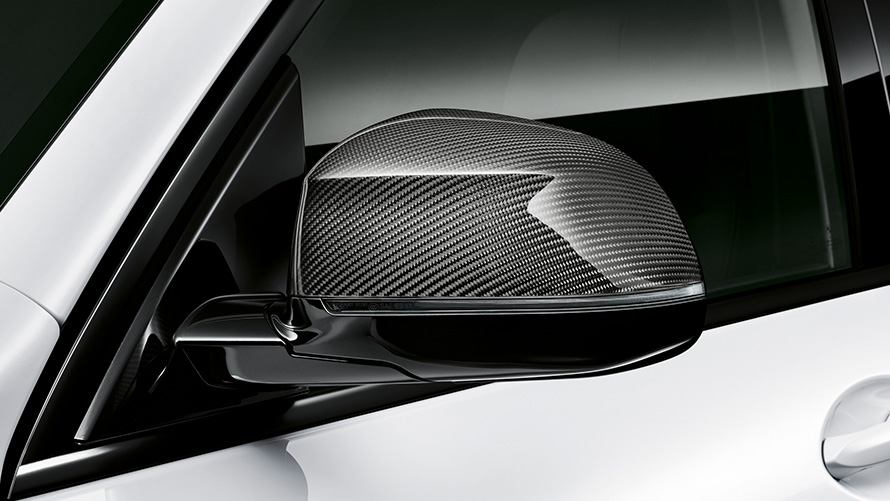 Capas dos espelhos retrovisores externos M Performance em fibra de carbono Peças BMW M Performance, capas dos espelhos retrovisores externos M Performance em fibra de carbono